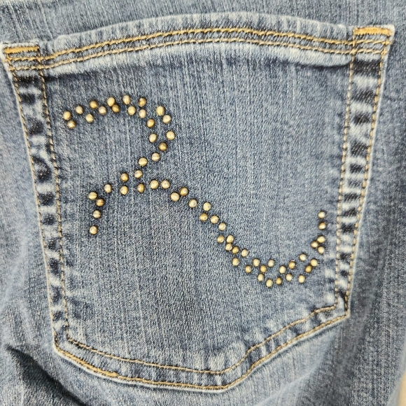 Rock & Republic Blue BERLIN Style Studded 5 Pocket Denim Blue Jeans Size 10S - Picture 6 of 12